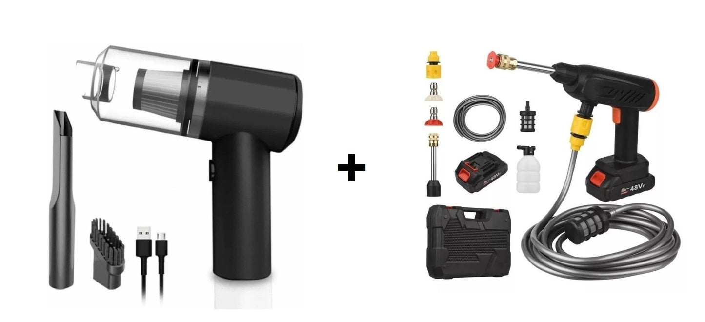 Combo Aspiradora Portatil + 🚿 Hidro Lavadora + Bateria Extra Gratis! 🎁