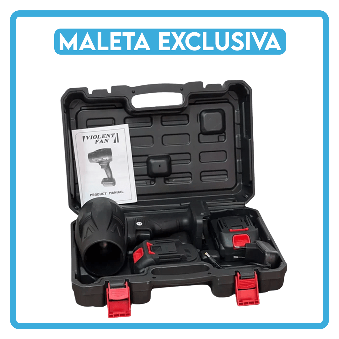 Soprador e Secador Turbo Portátil - (Brindes: 2 Baterias e 1 maleta)