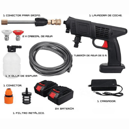 Combo Aspiradora Portatil + 🚿 Hidro Lavadora + Bateria Extra Gratis! 🎁