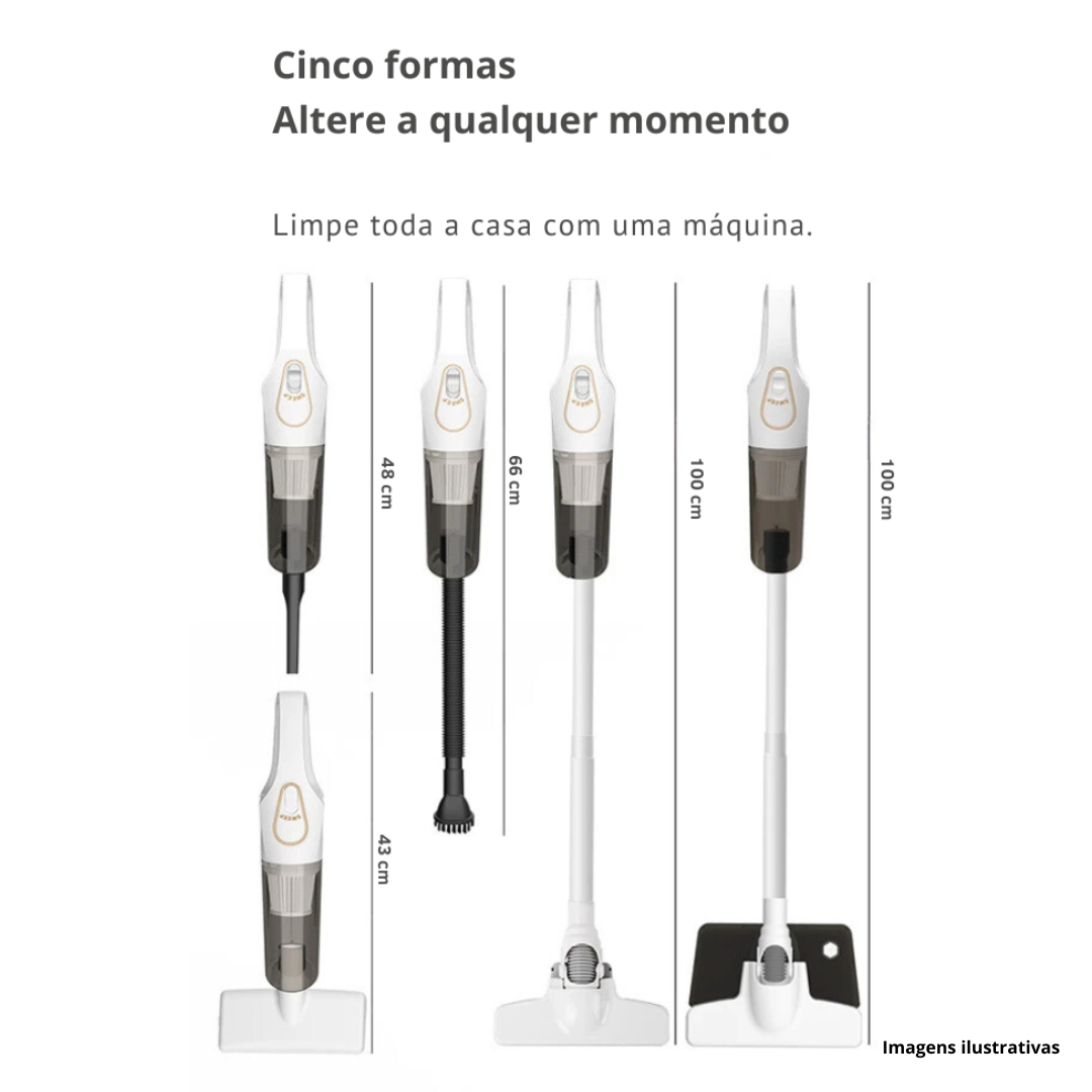 Aspiradora 4 em 1 Sem Fio - Limpeza Eficaz e Portátil (completa)