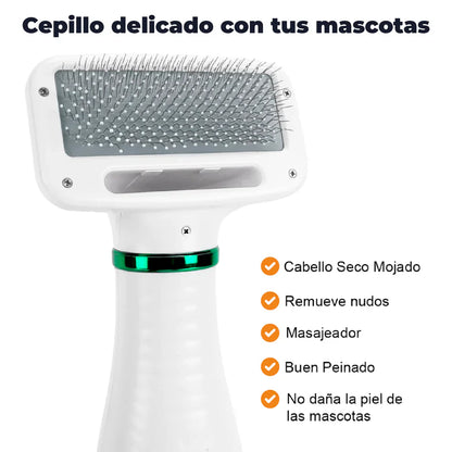 Cepillo Secador Para Mascotas 🐶2 En 1🐱