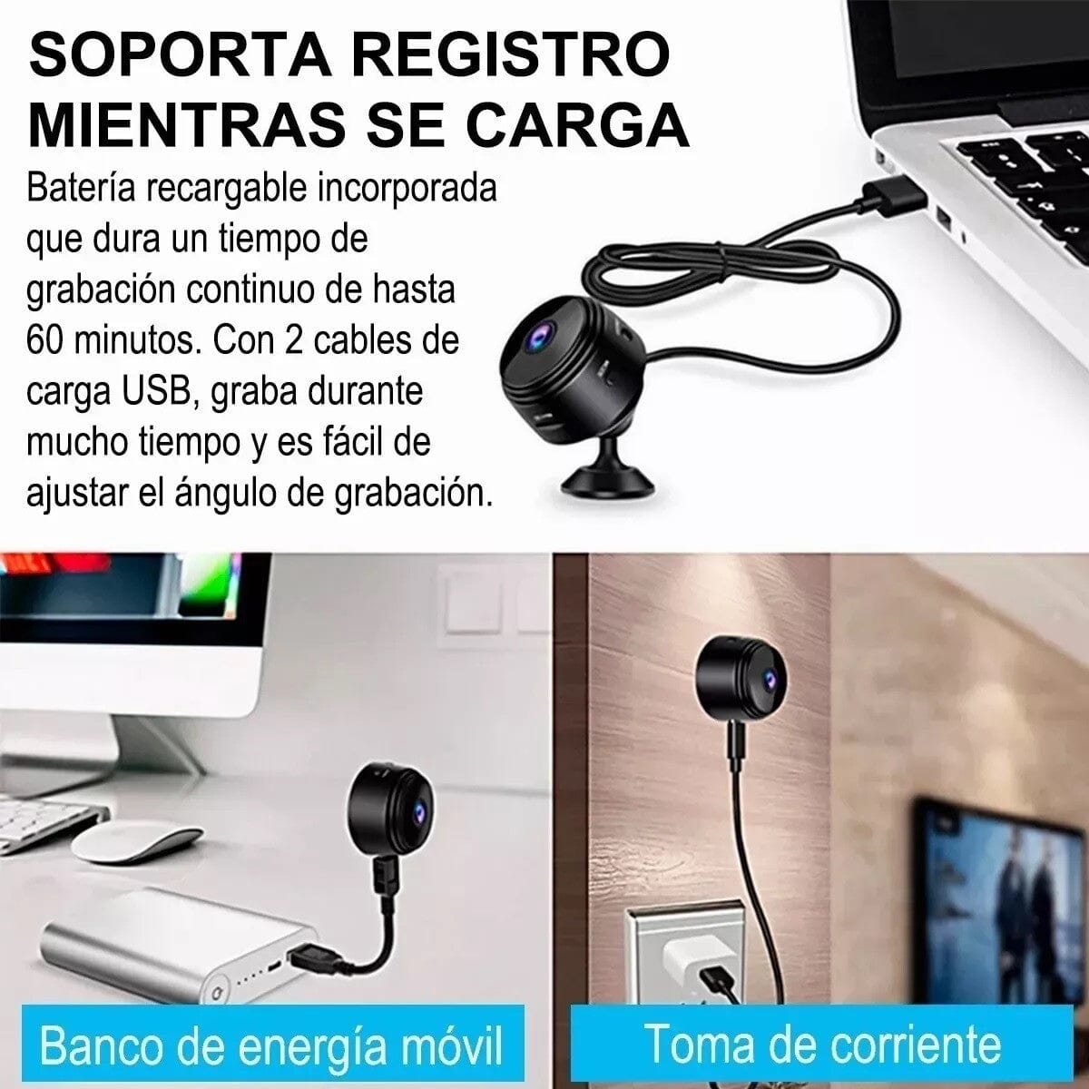 Mini Cámara Espía Hd Wifi 1080p A9 HOGAR, Tecnologia Tienda Aparatto 