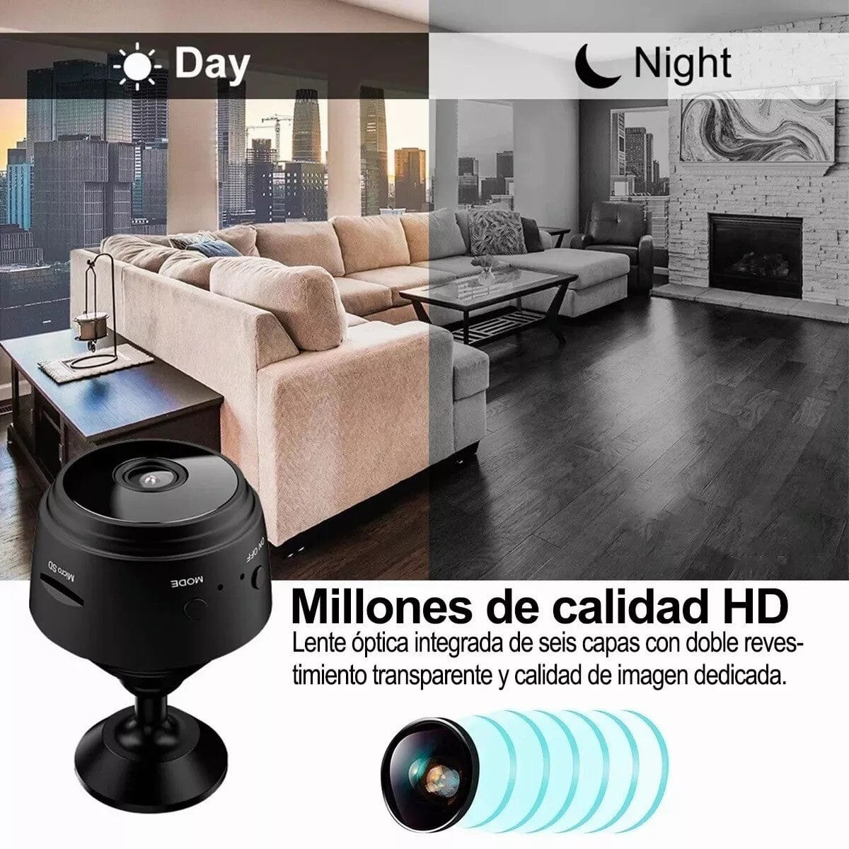 Mini Cámara Espía Hd Wifi 1080p A9 HOGAR, Tecnologia Tienda Aparatto 