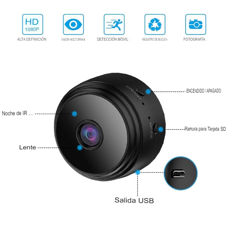 Mini Cámara WiFi HD 1080p Grabadora de Voz Wireless Remota 0 Tienda Aparatto 